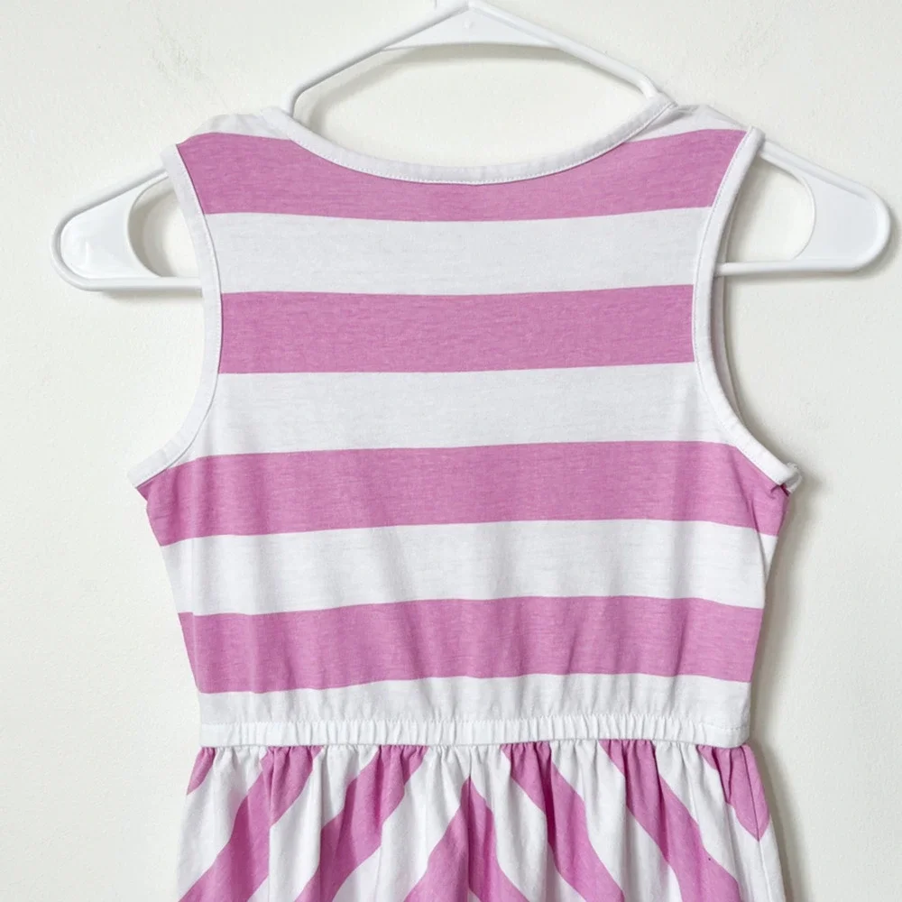 Gymboree Pink White Striped Sundress Jewel Detail Girls 8 Cotton Summer Vacation